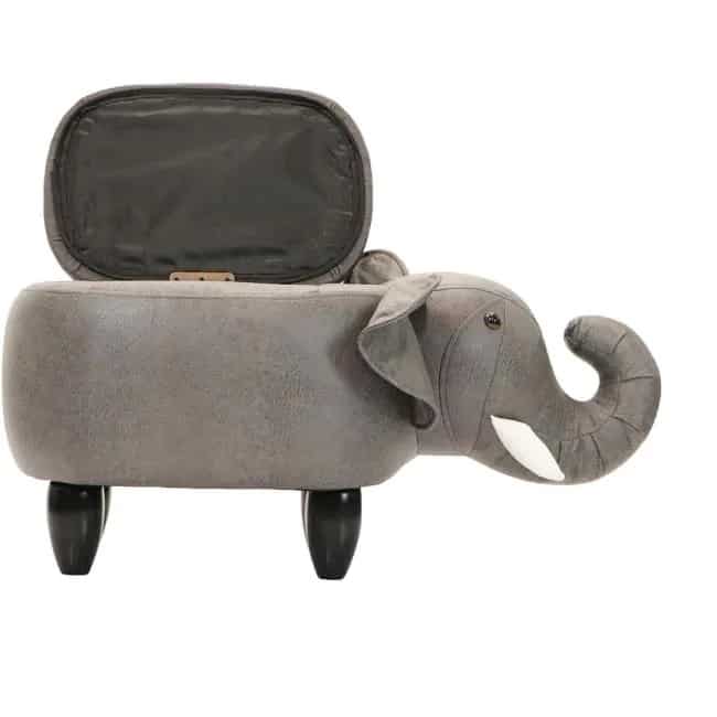 Gray-Elephant-Animal-Shape-Storage-Ottoman