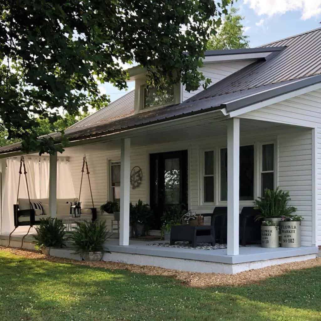 Farmhouse Front Porch Decorating Ideas Two Hens Design