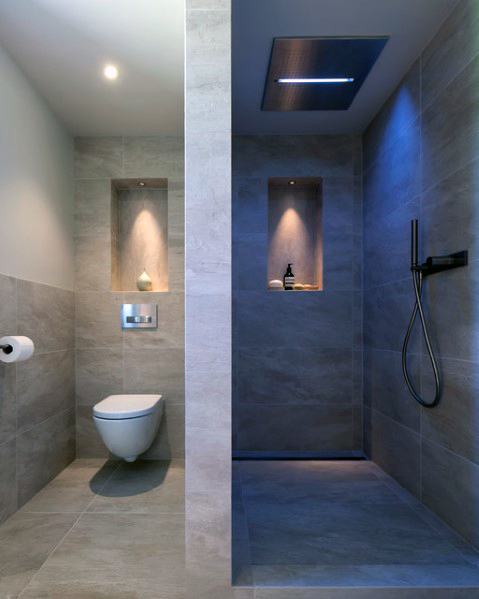 Half Wall Partition Doorless Walk In Shower Ideas