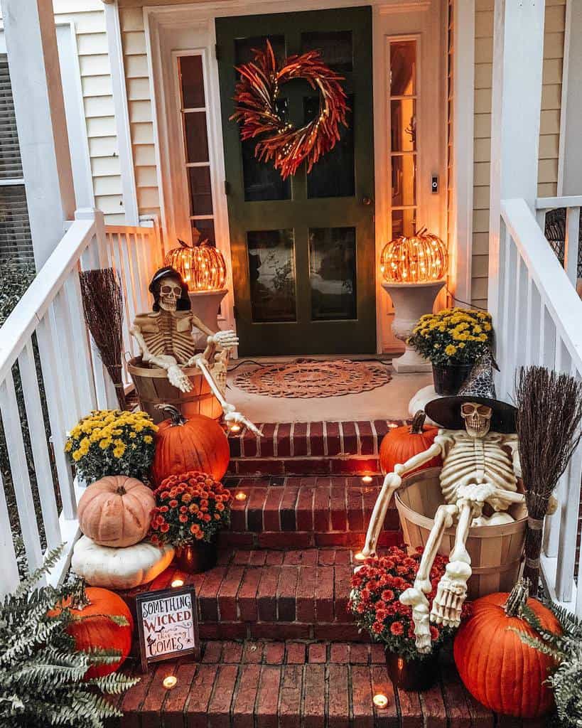 Halloween Front Porch Decorating Ideas Sess Designs