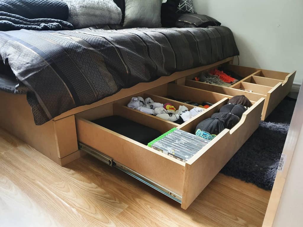 Under Bed Clothes Storage Ideas Tobywardcarpentry