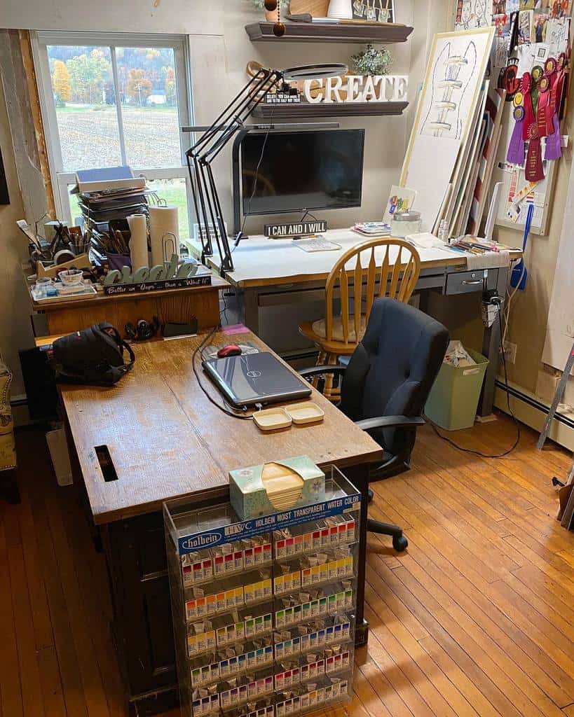 Desk Art Studio Ideas Lynndprattpaint