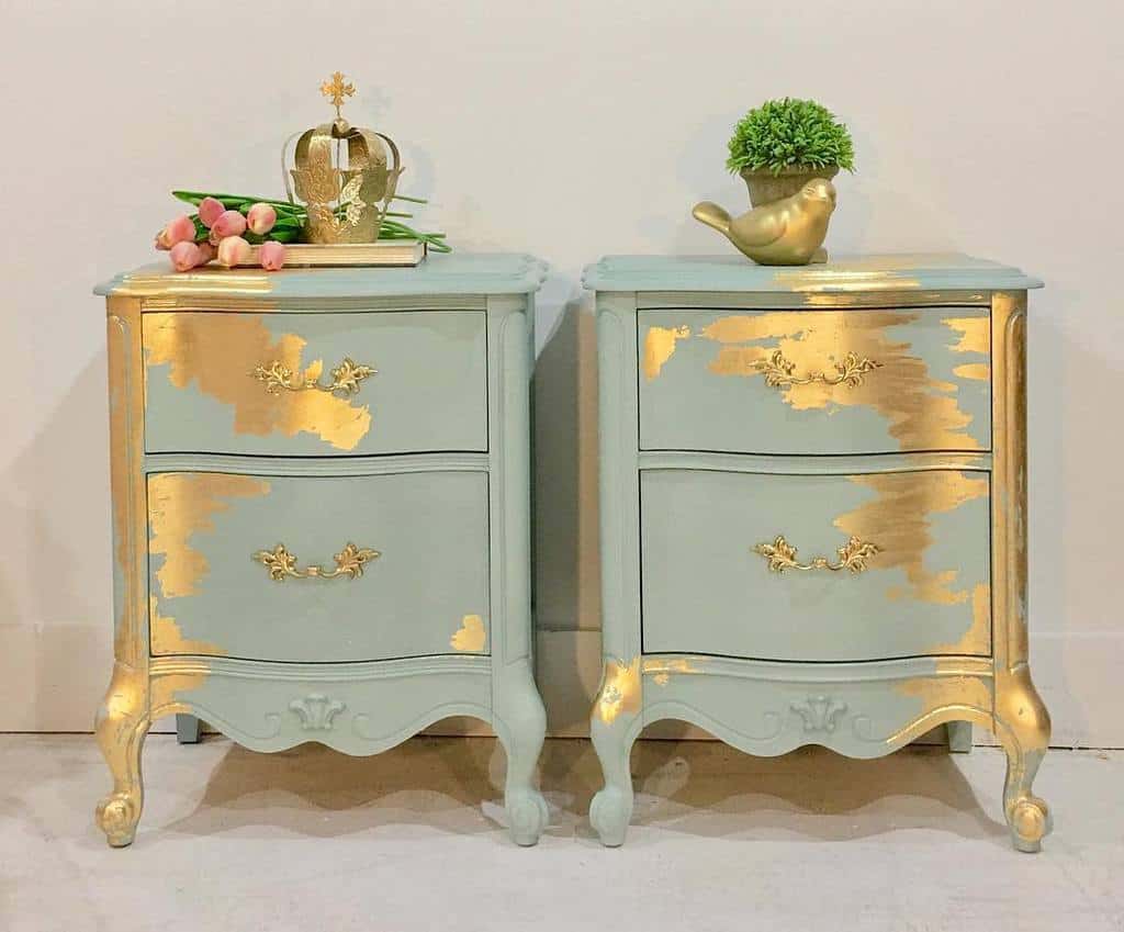 Metallic Highlights And Accents Chalk Paint Furniture Ideas Secondchancestudios