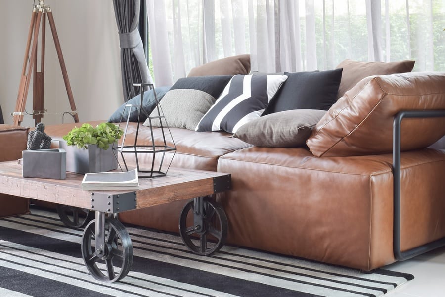 Brown Leather Sofa