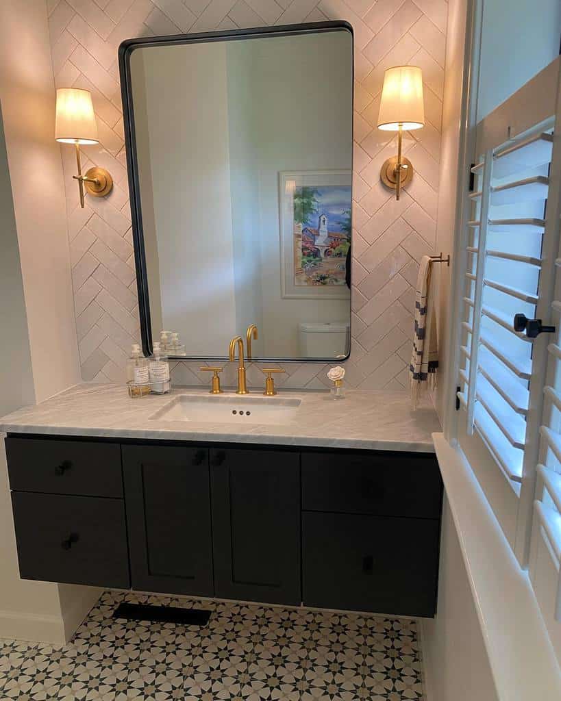 White Half Bathroom Ideas -kimdowninghome