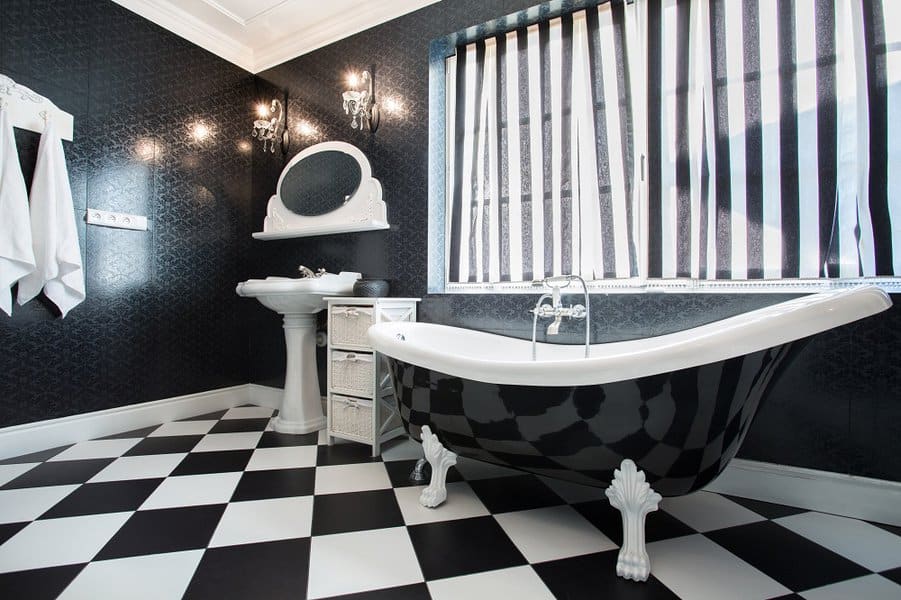 What Color to Paint a Black and White Tile Bathroom