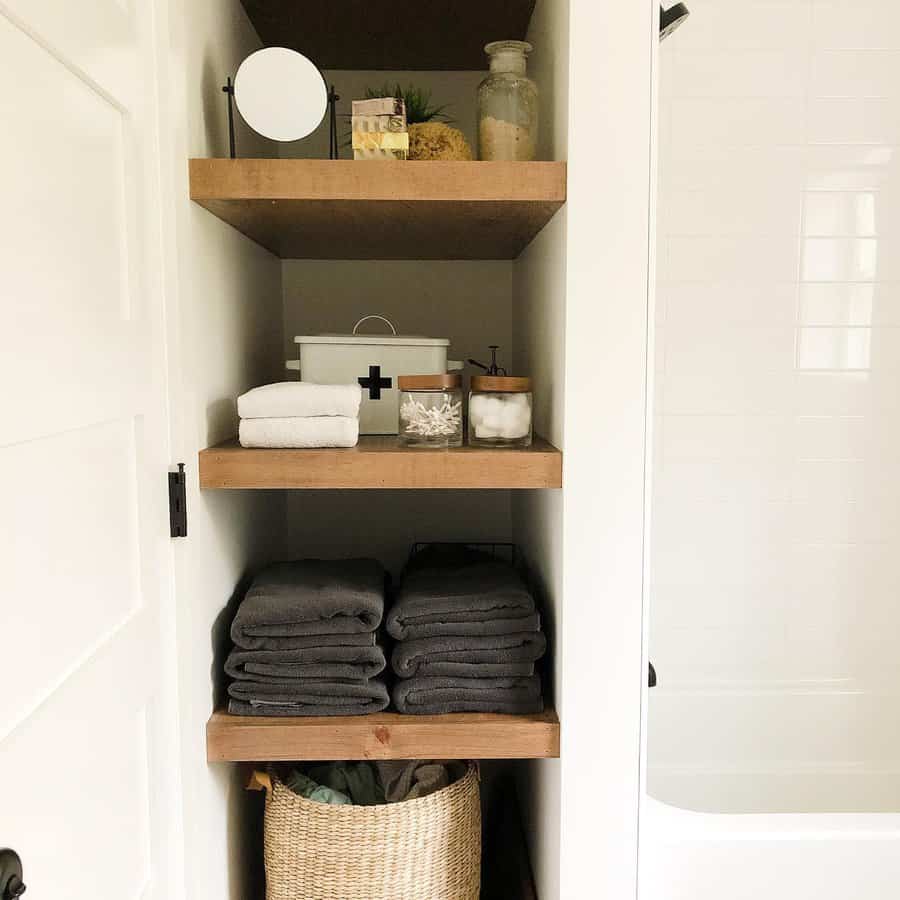 Bathroom Closet Shelves Ideas Ourkrooknook