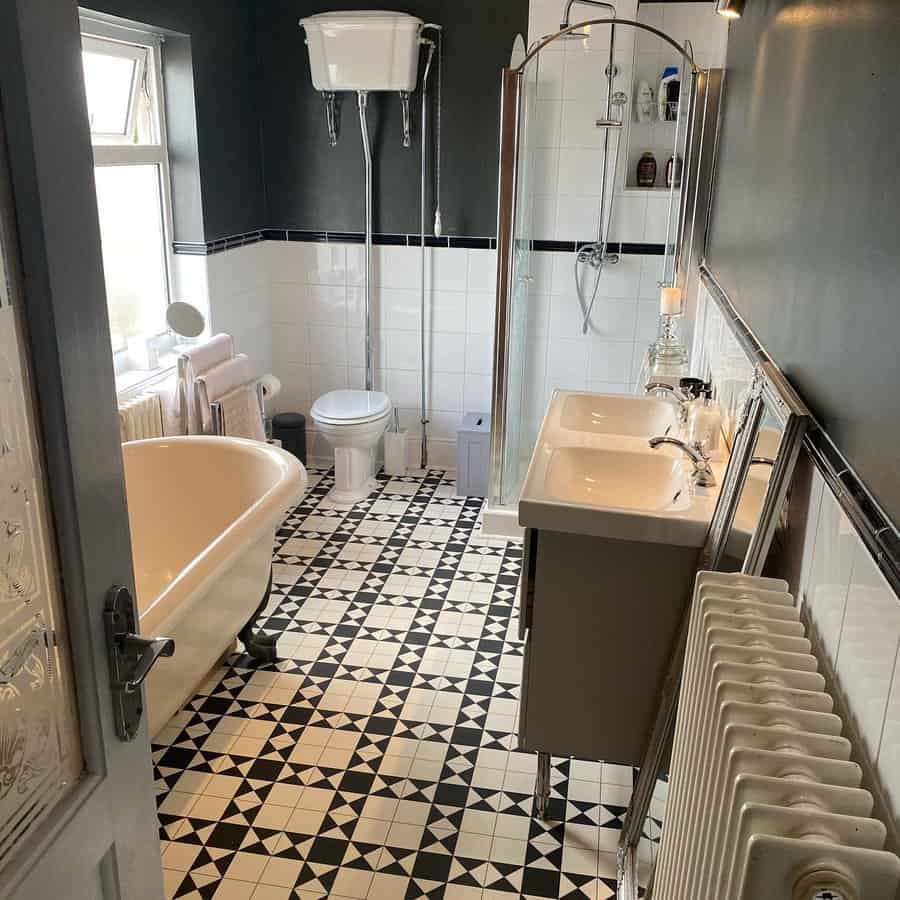 Black And White Bathroom Flooring Ideas Ellesummerhome