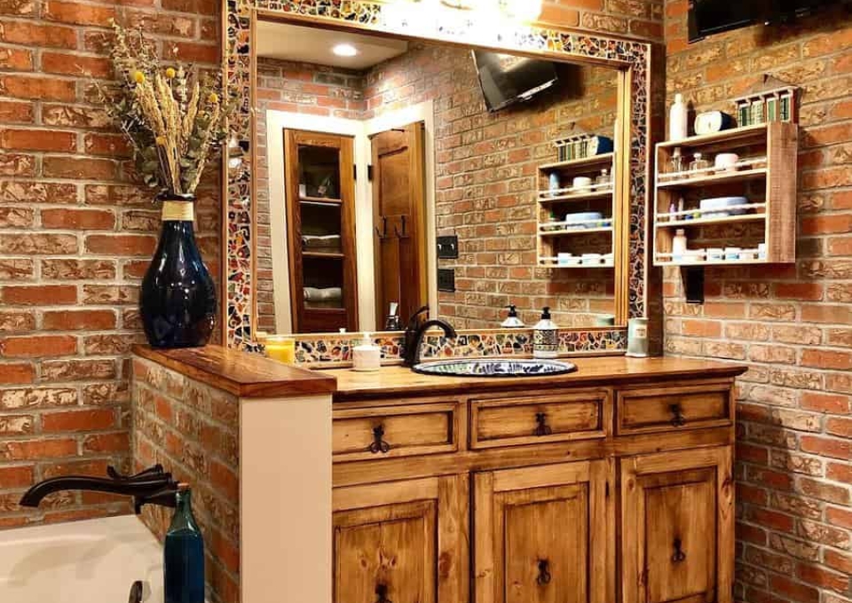 Brick Rustic Bathroom Beautyofbrick