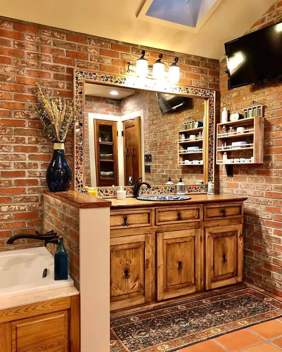 Brick Rustic Bathroom Beautyofbrick