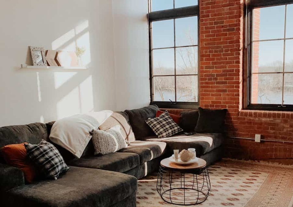 Bricks Industrial Living Room Ideas Bythebrooke