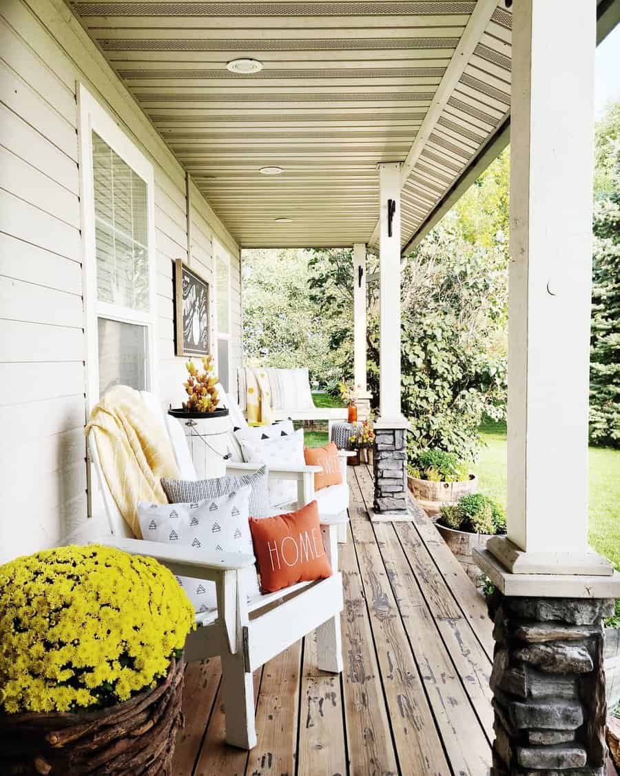 Column Small Front Porch Ideas Galvanized Chic Boutique