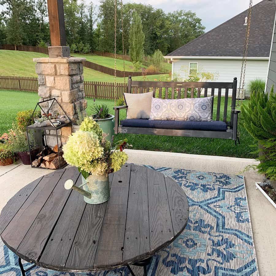 Concrete Cheap Patio Ideas Lavenderandhydrangeas