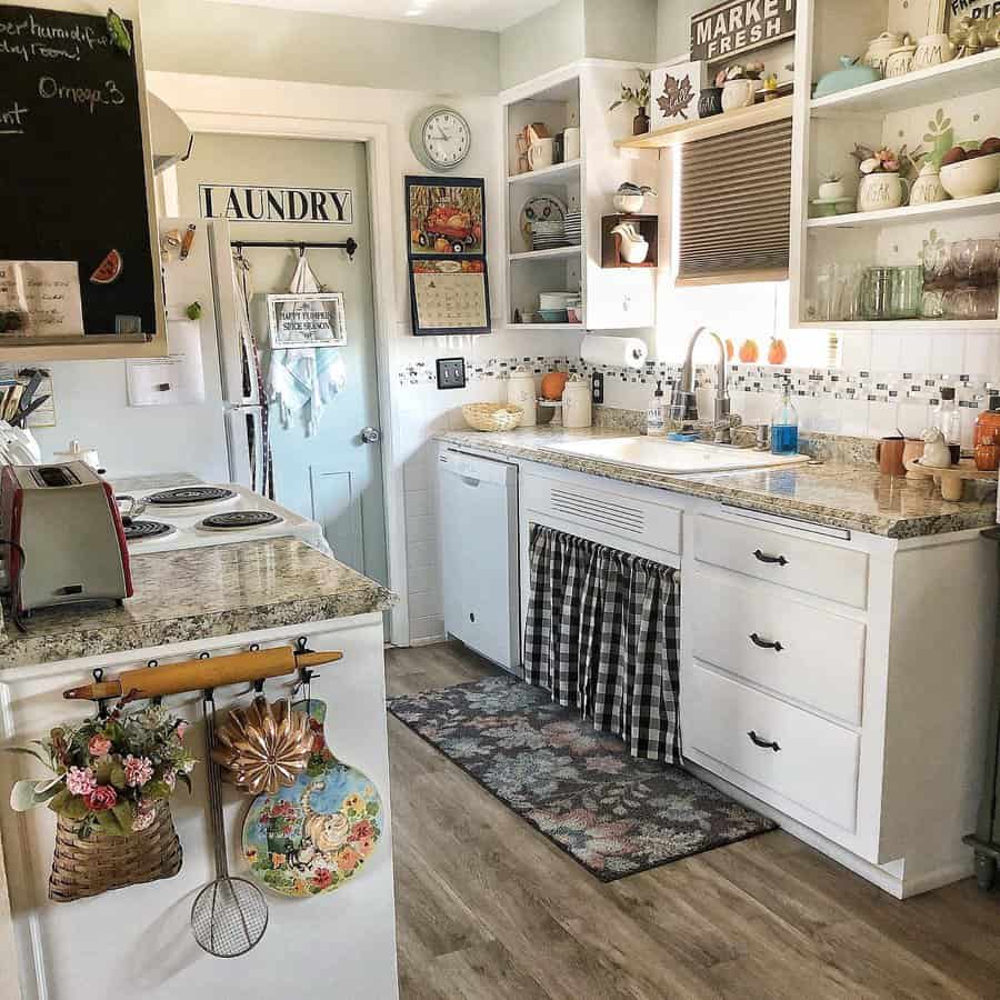 Country Small Galley Kitchen Ideas Heart Home Vintage