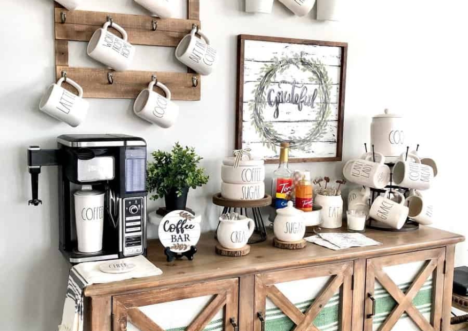 Farmhouse Coffee Bar Ideas Carmensmakingthishouseahome