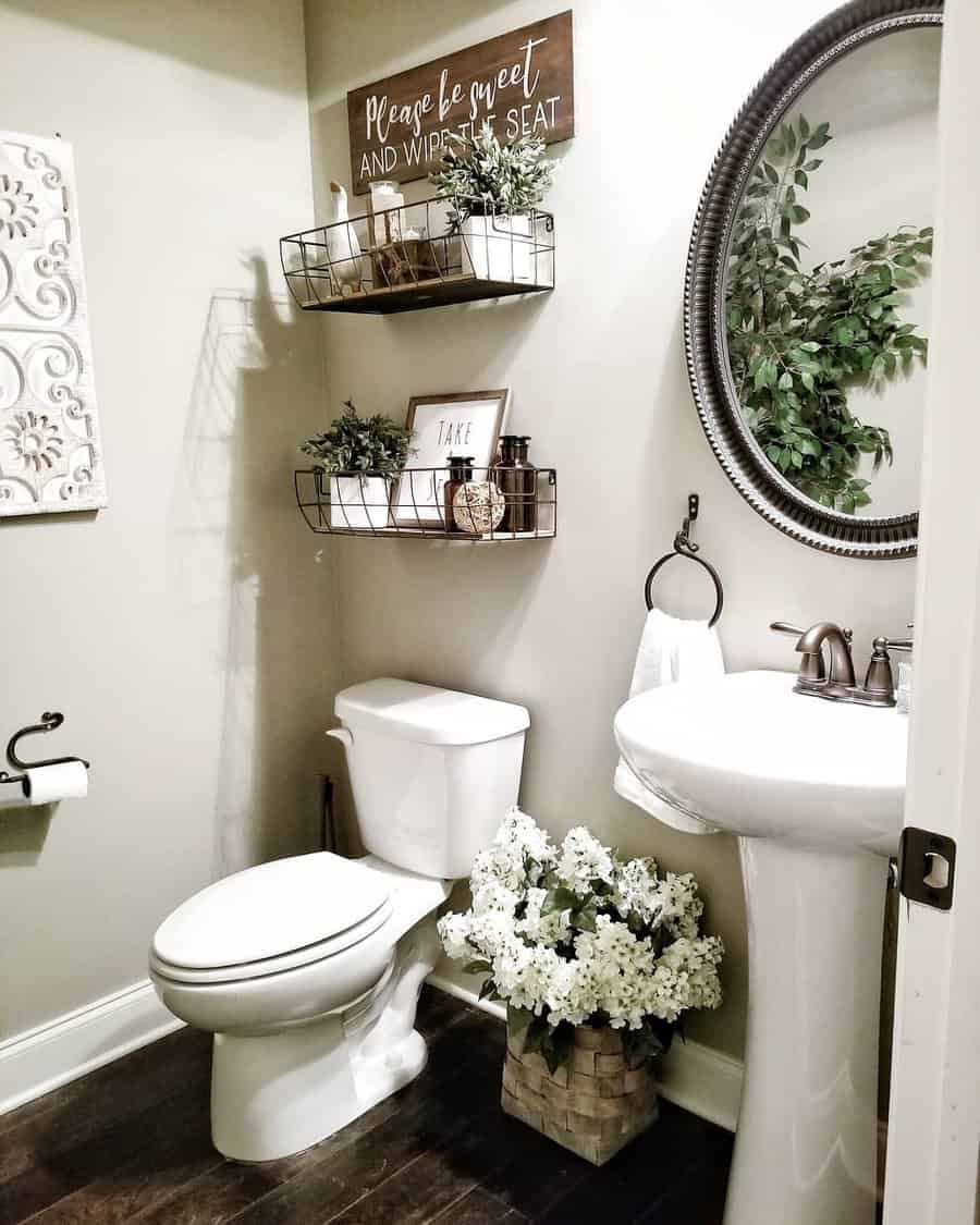 Farmhouse Half Bathroom Ideas Tickled Peach Designs