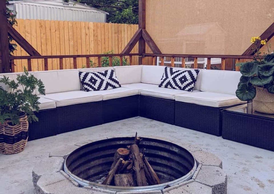 Fire Pit No Grass Backyard Ideas Boho Bonnie