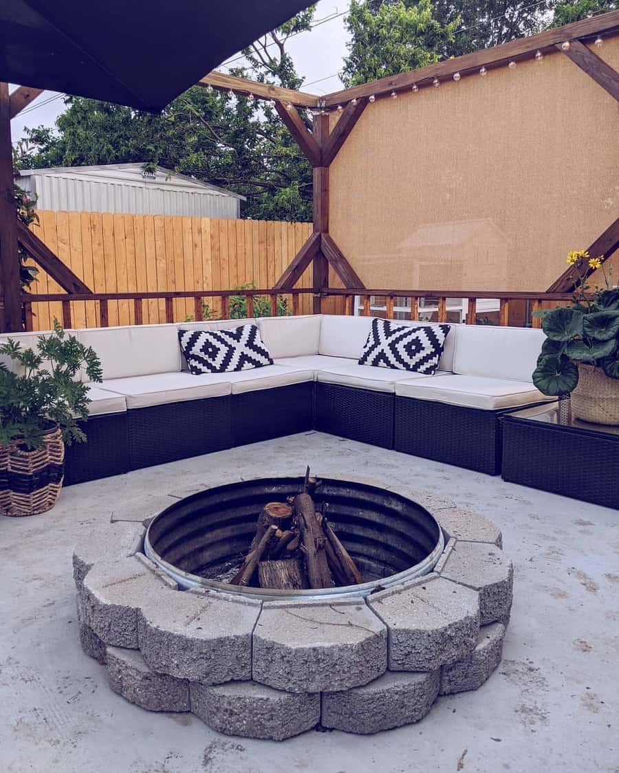 Fire Pit No Grass Backyard Ideas Boho Bonnie