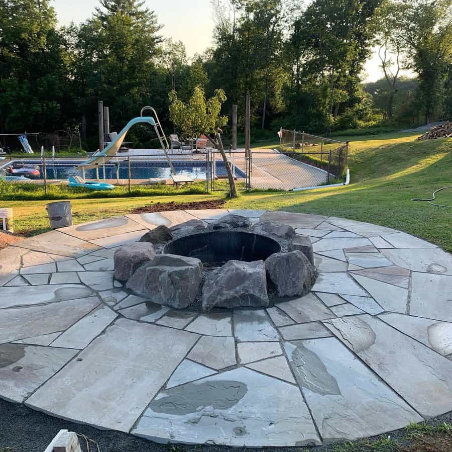 Fire Pit Stone Patio Ideas Jenndeyoung