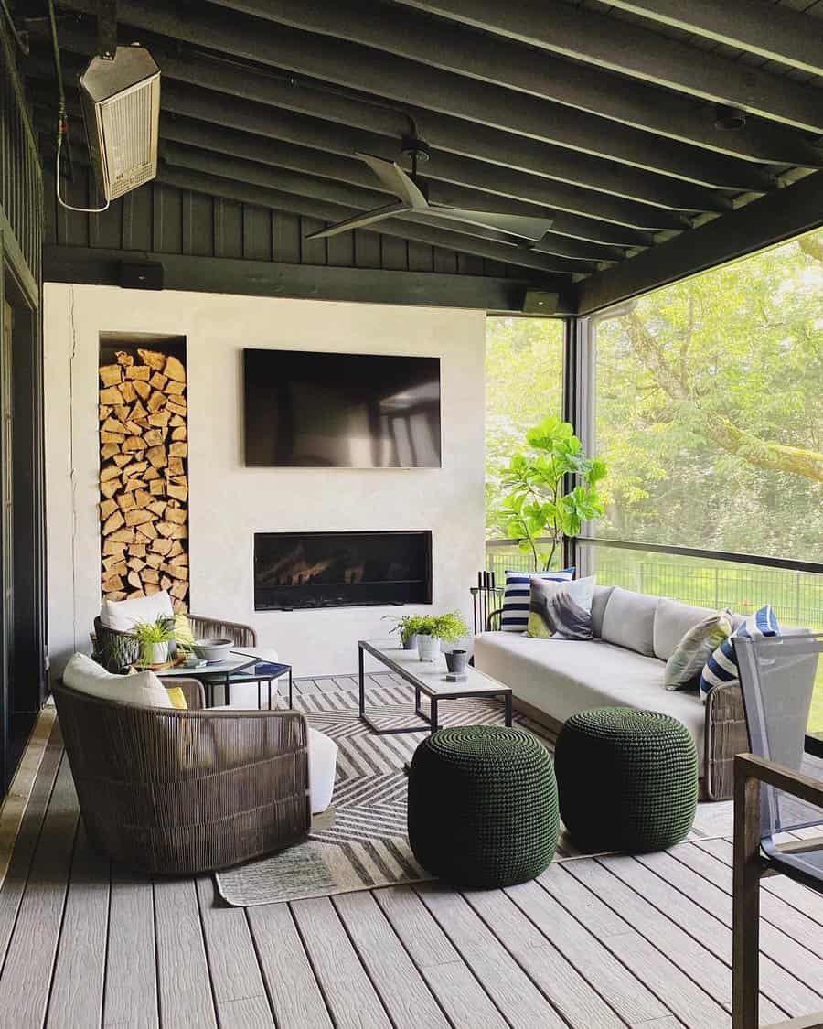 Fire Place Back Porch Ideas Jfy Designs