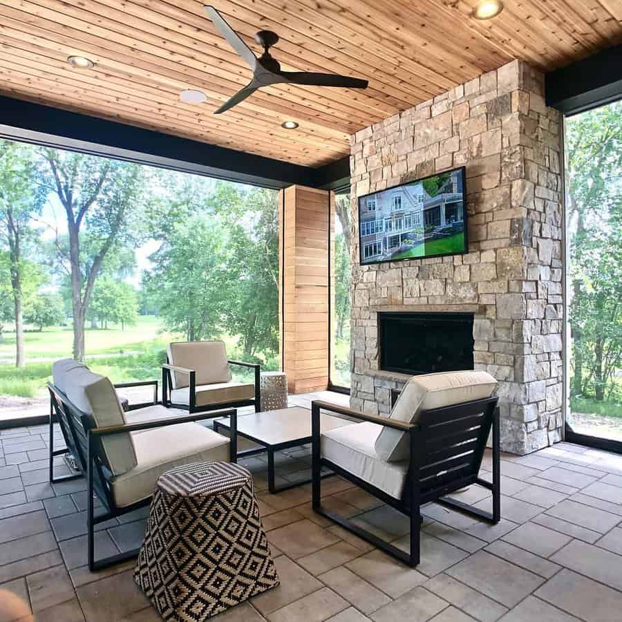 Fire Place Back Porch Ideas Raiseurroof