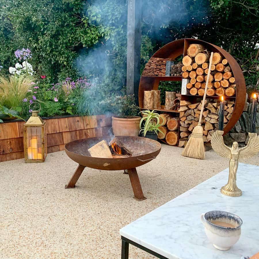 Firepit Firewood Storage Ideas Stovesincoves