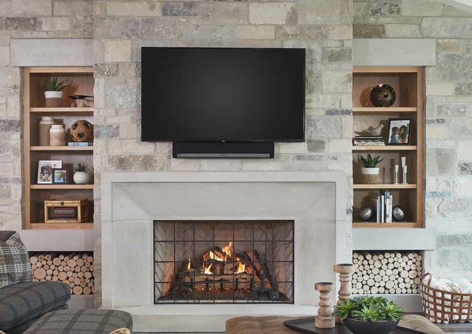 Fireplace Wall Ideas With Tv Dwellingsinc