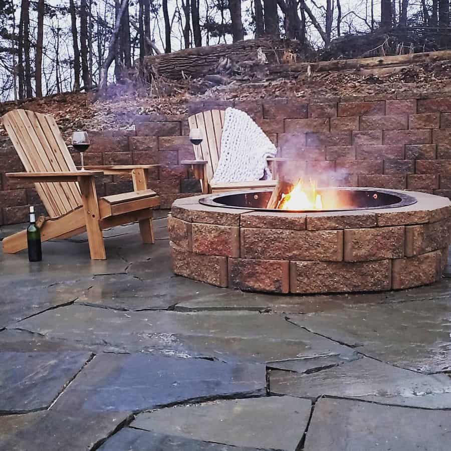 Flagstone Stone Patio Ideas Robslawnandpoolwater