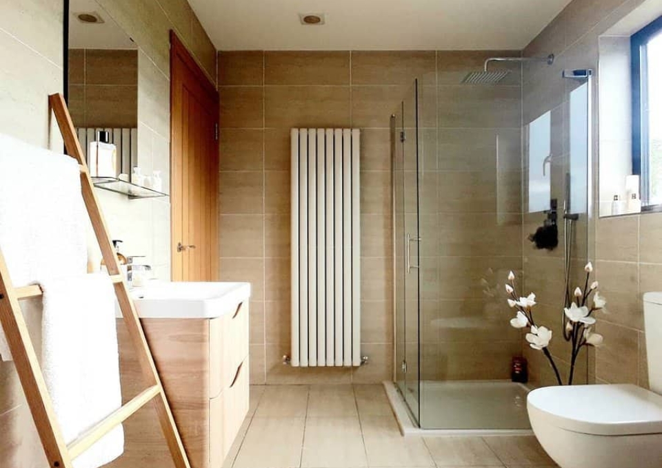 Floor Tile Beige Bathroom Ideas White And Wood