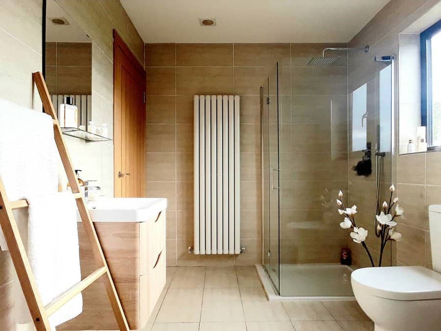 Floor Tile Beige Bathroom Ideas White And Wood