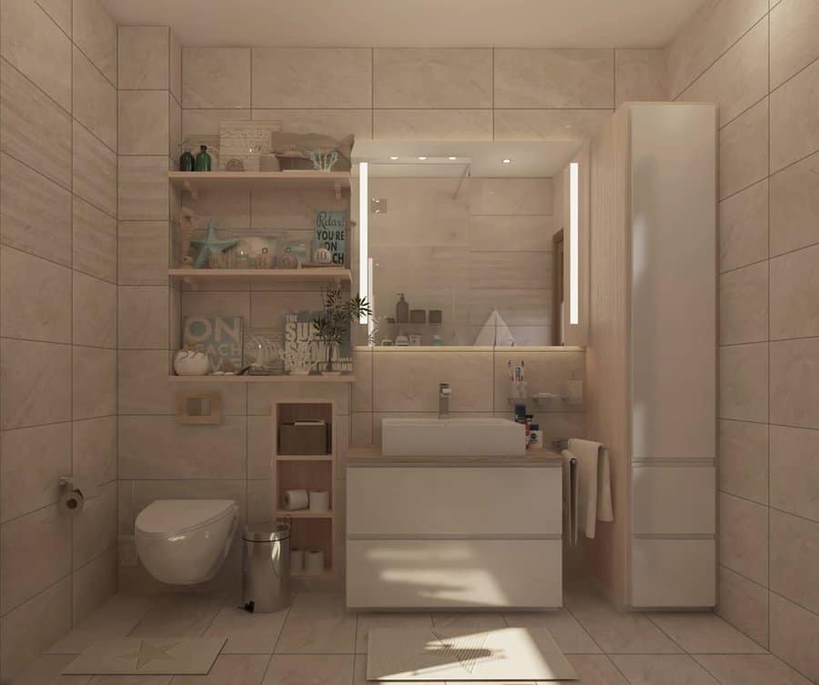 Floor Tile Beige Bathroom Ideas Dinajaafar