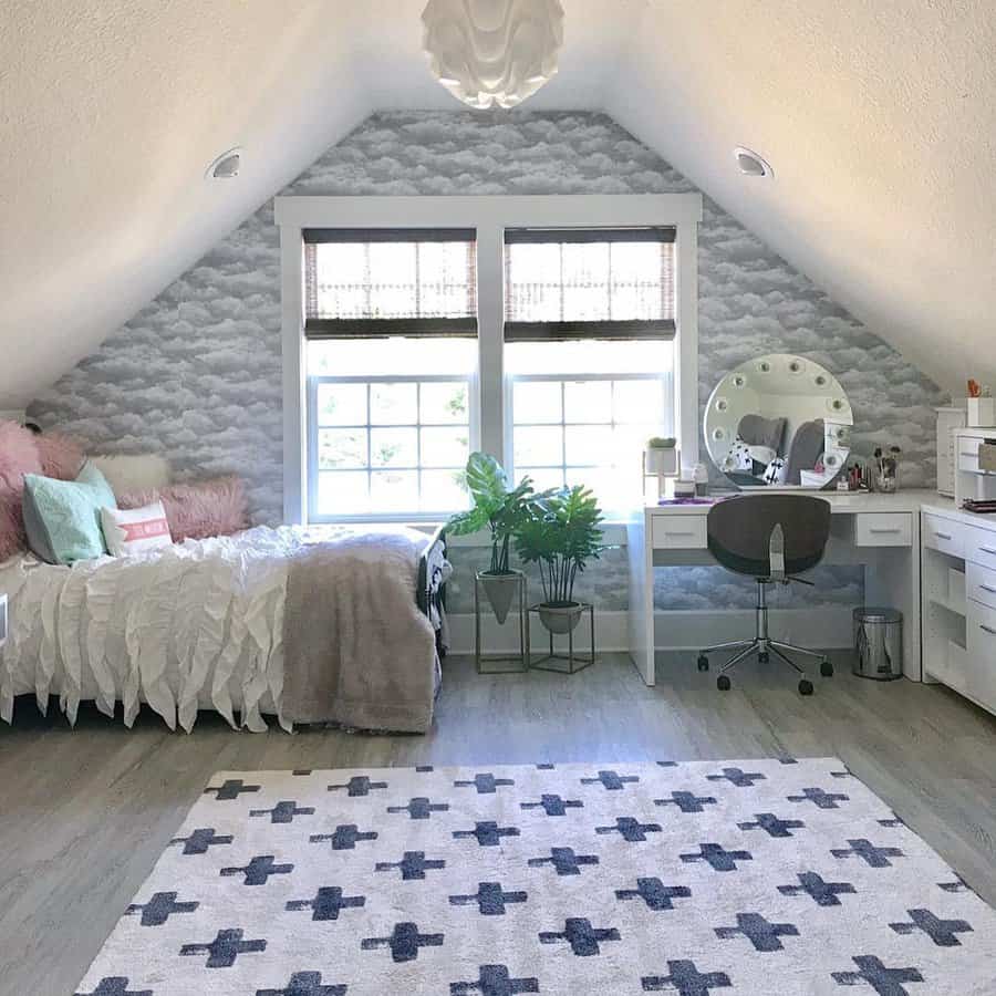 Girls Attic Bedroom Ideas Lemontine Design