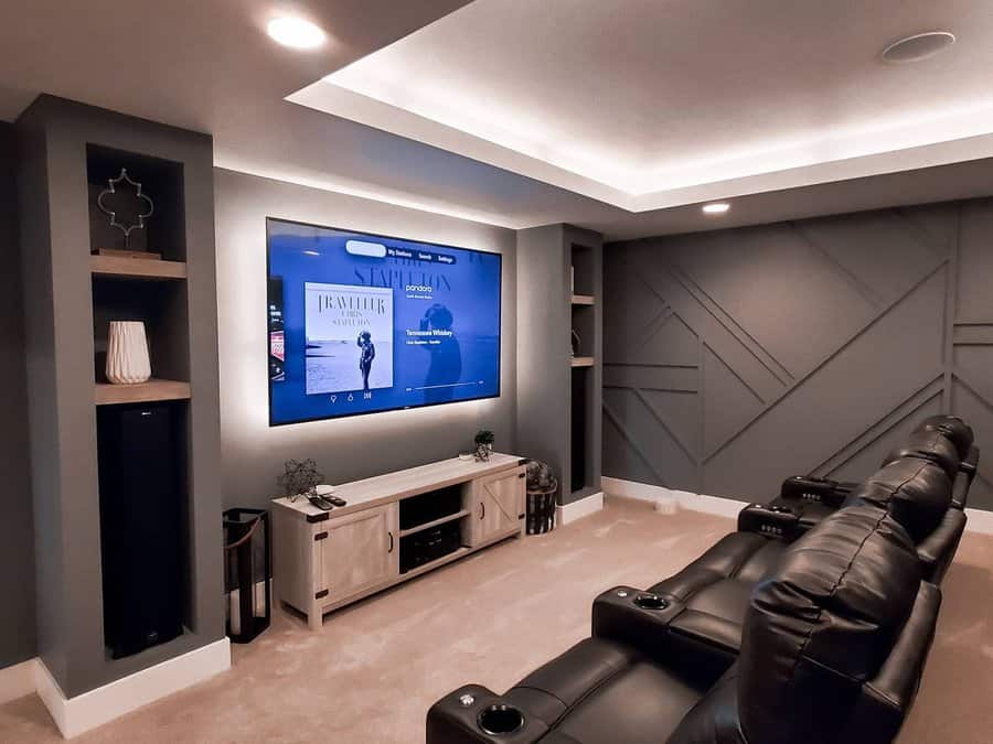 Grey Finished Basement Ideas Katie Chamberlain