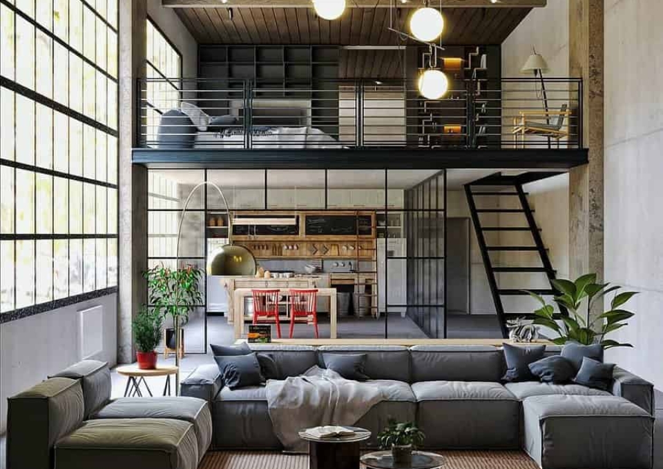 Industrial Loft Railing Ideas Fnstudiodesign D