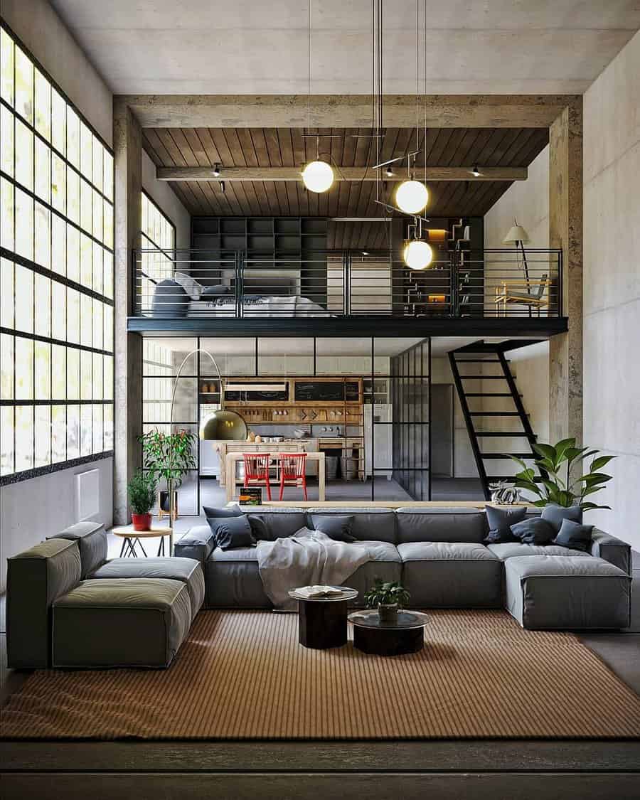 Industrial Loft Railing Ideas Fnstudiodesign D