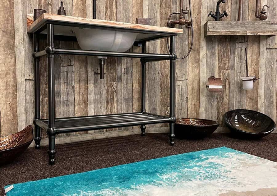 Industrial Rustic Bathroom Waterfall Official