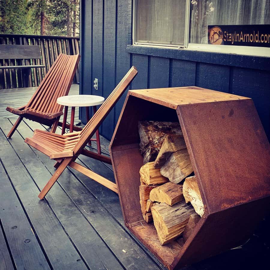 Metal Firewood Storage Ideas Casa Azul Cabin