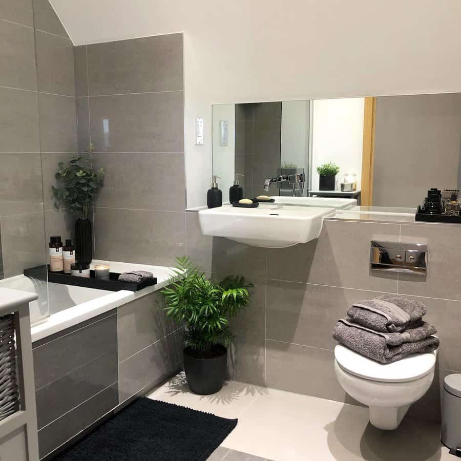 Monochrome Gray Bathroom Ideas A Tattooist Home