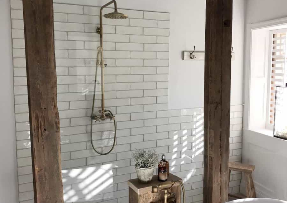 Neutral Rustic Bathroom Adamshaw Design