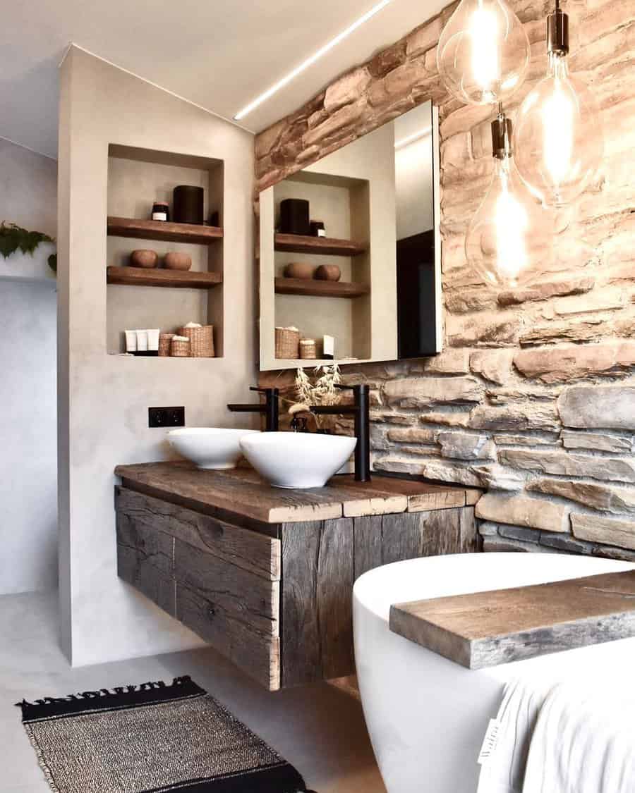 Neutral Rustic Bathroom Homebystuart