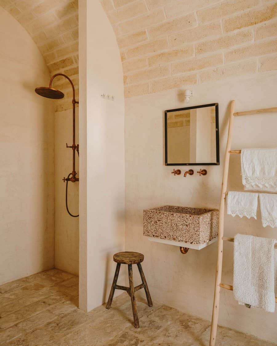 Neutral Rustic Bathroom Studioandrewtrotter