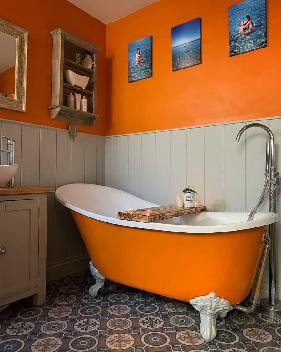 Orange Bathroom Paint Ideas Warrendaisy