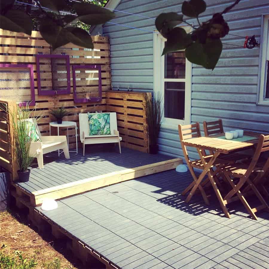 Pallet Deck Cheap Patio Ideas Tulip Street Design