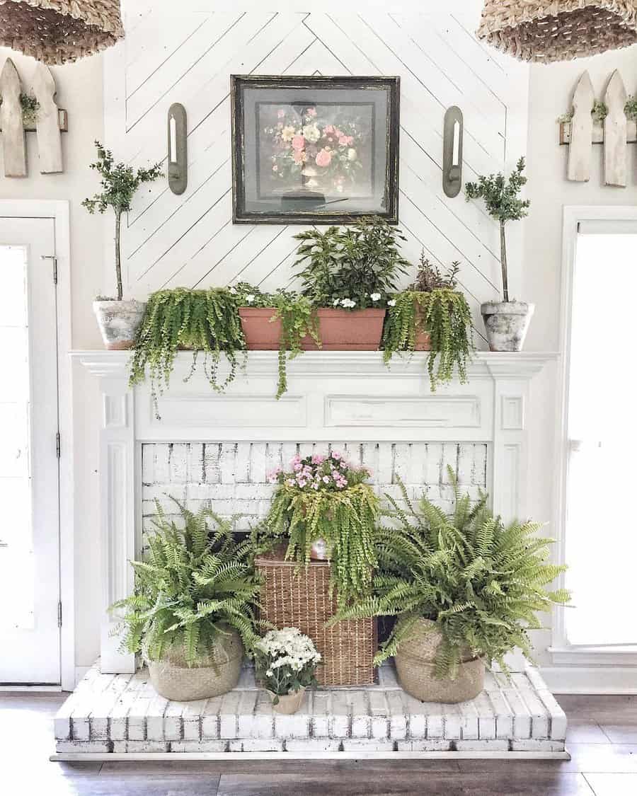 Plants Fireplace Decor Ideas Thegrayolivebranch