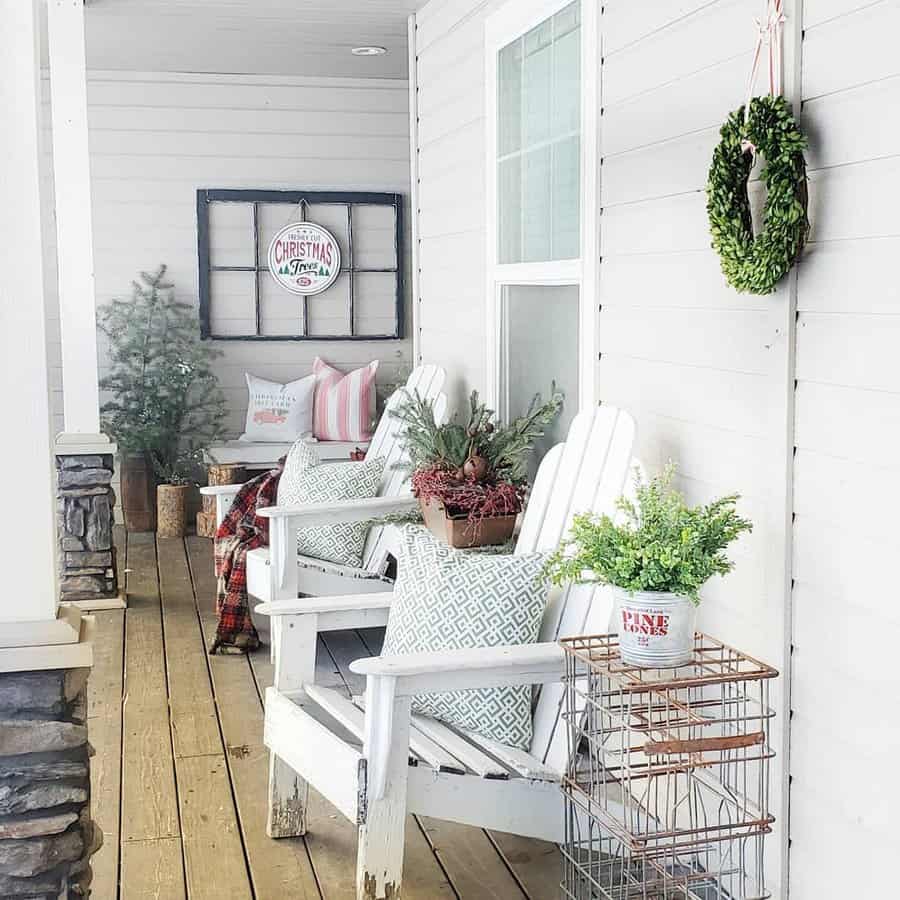 Porch Christmas Decorating Ideas Galvanized Chic Boutique