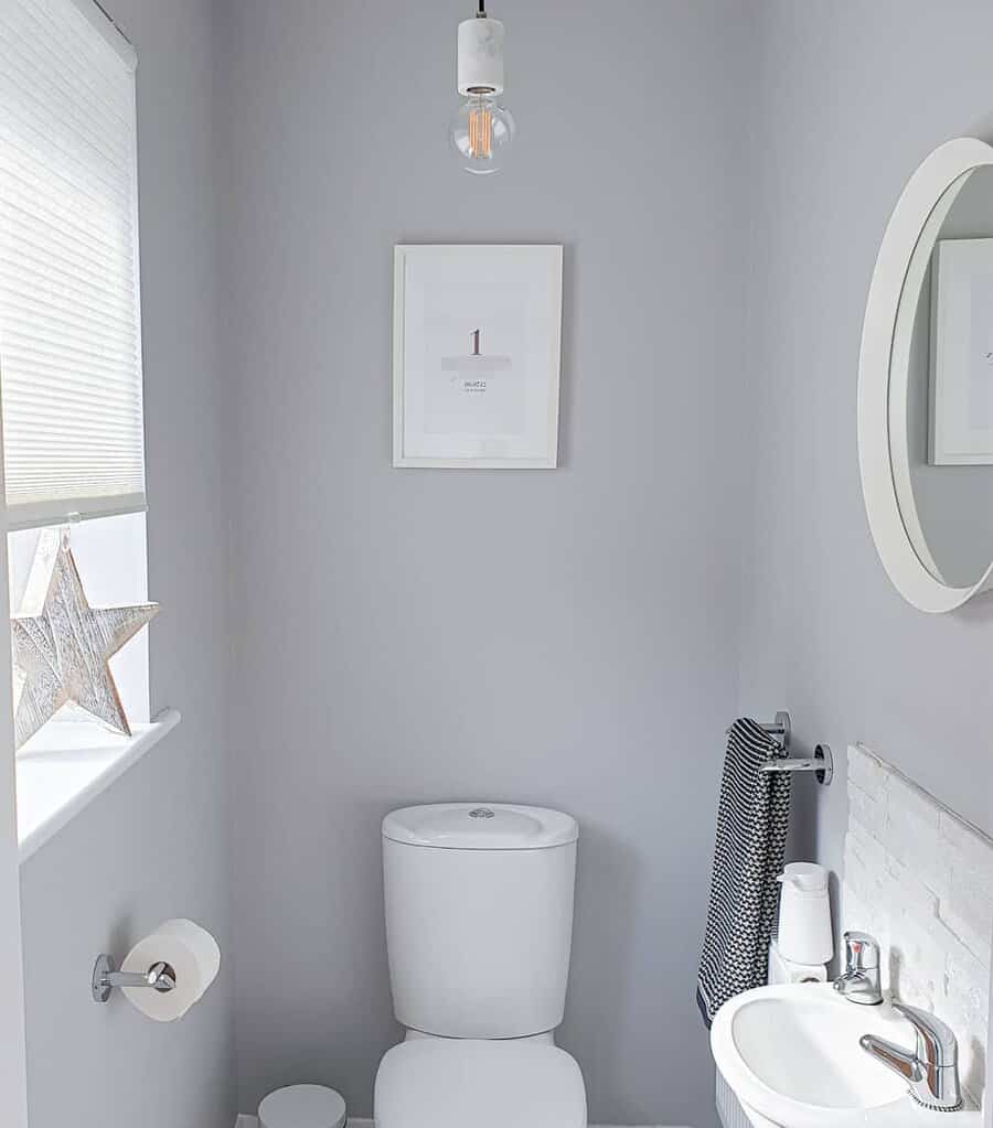 Powder Room Gray Bathroom Ideas Homeoncherrytree