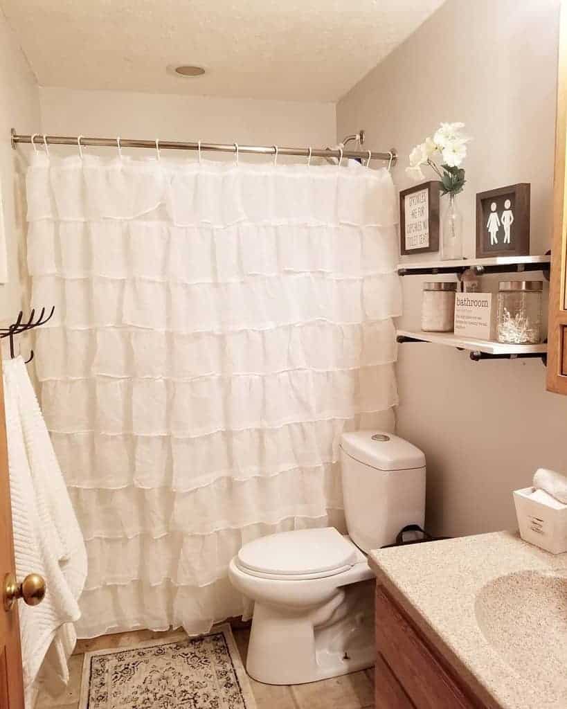 Ruffled Shower Curtain Ideas Sutton Farmhouse