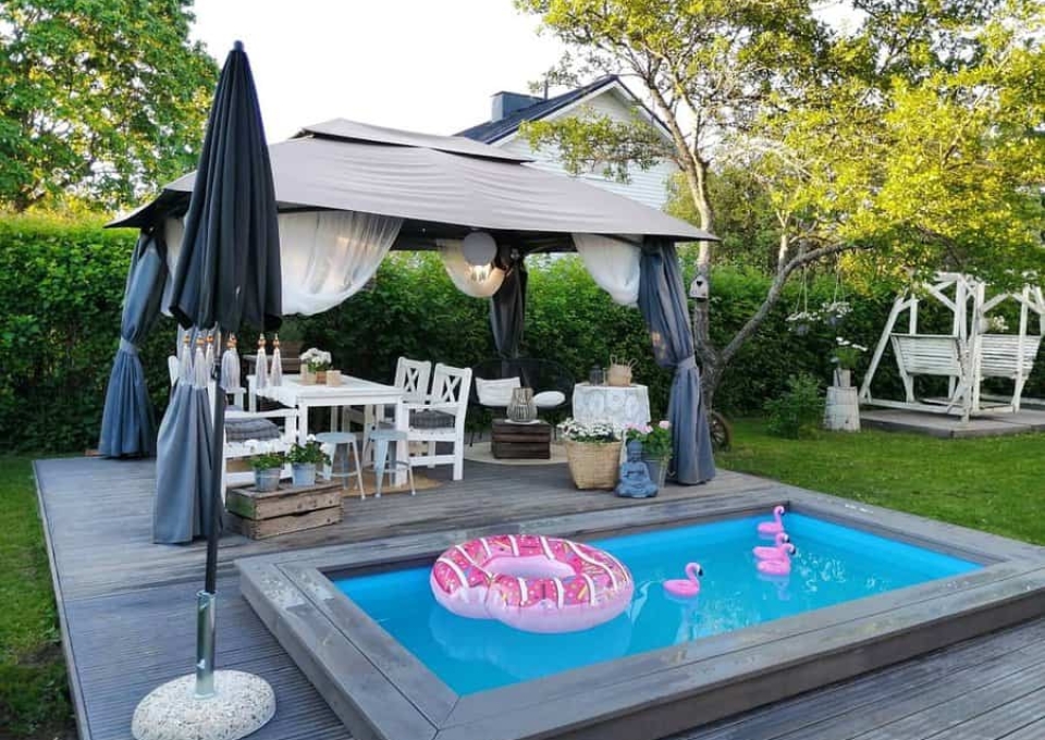 Rustic Backyard Pool Ideas Vanhaa Valkoista