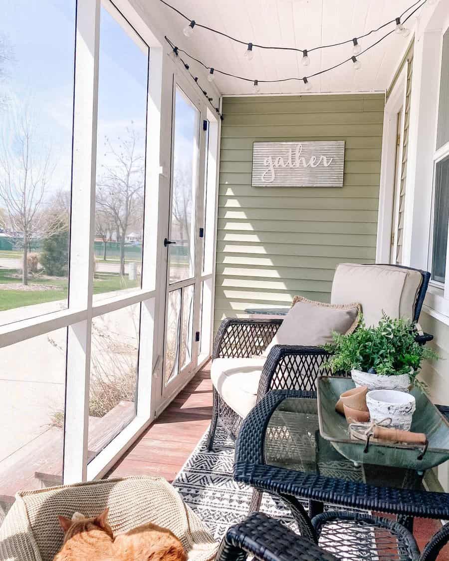 Screened Small Front Porch Ideas Fort Howard Farmhouse