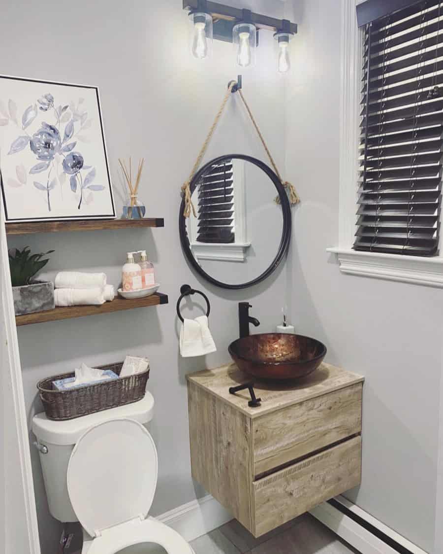 Shelf Half Bathroom Ideas Noveltyhomendesign